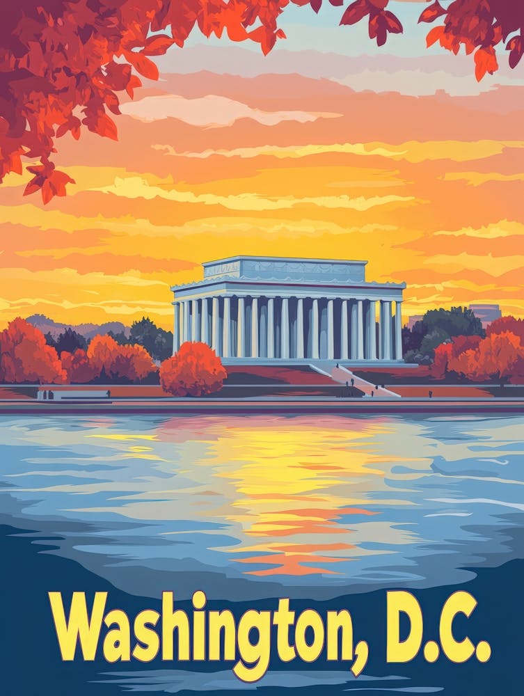 Aihrgdesign A Retro Travel Poster For Washington DC 2