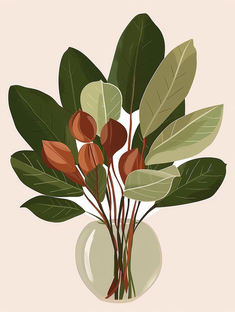 Bouquet Of Leaves In A Vase