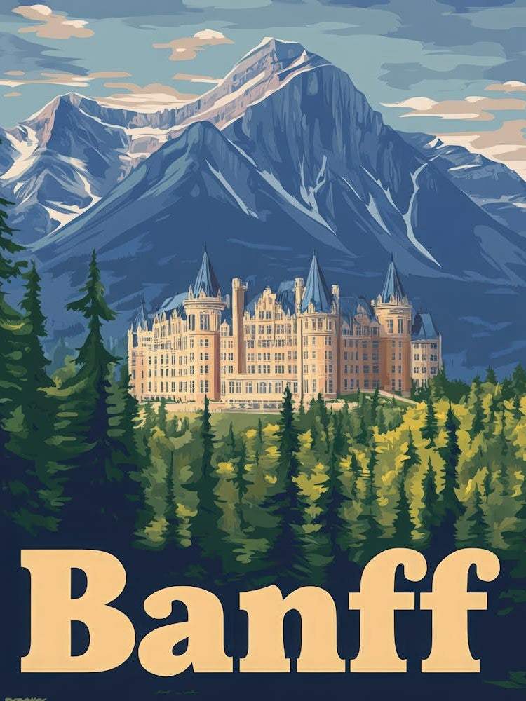 Aihrgdesign A Vintage Travel Poster Of Banff