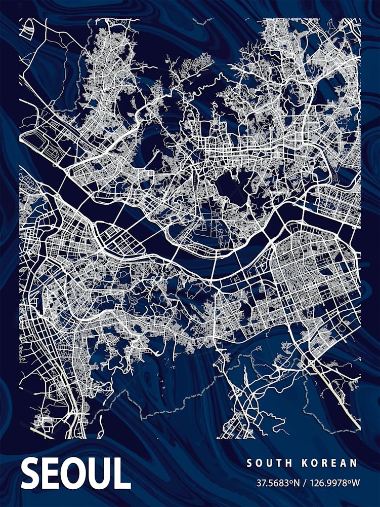Seoul Crocus Marble Map