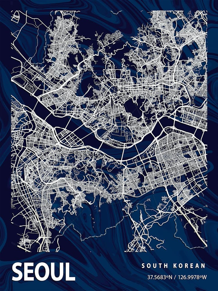 Seoul Crocus Marble Map