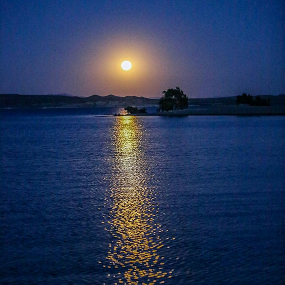 Full Moon Over Lake