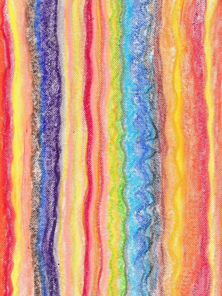 Rainbow Stripes, Abstract Colorful Painting.