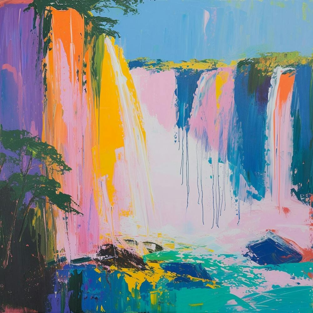 Abstract Travel Collection Iguazu Falls Argentina Brazil 4