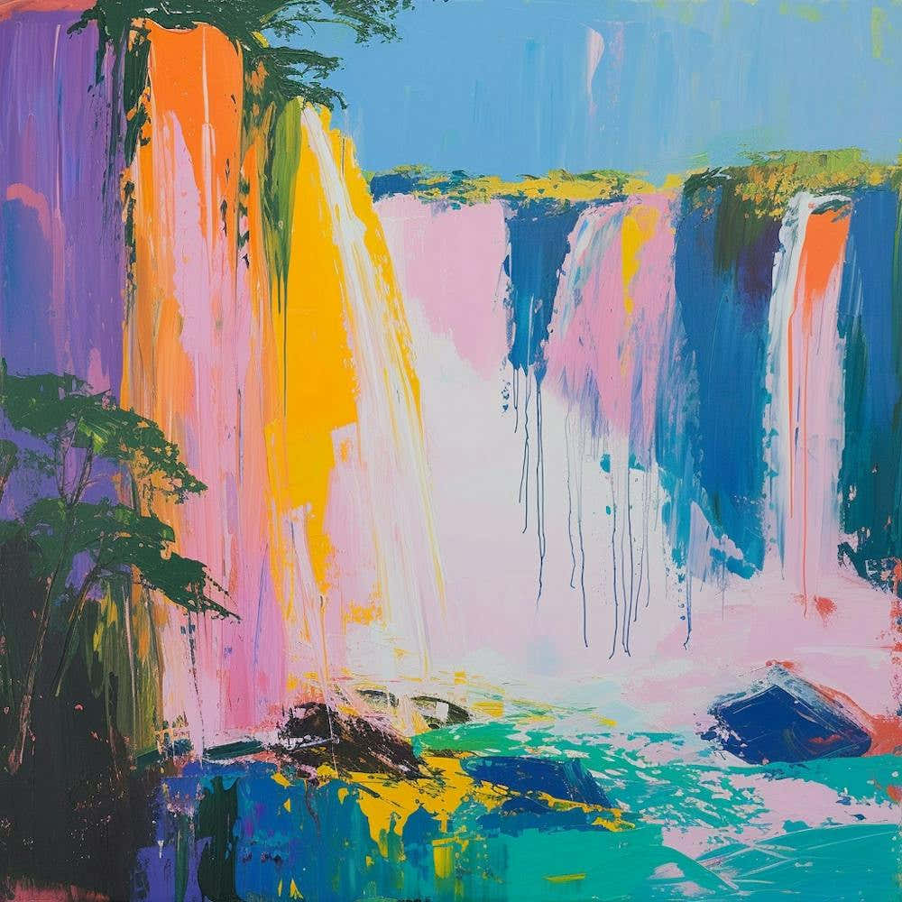 Abstract Travel Collection Iguazu Falls Argentina Brazil 4