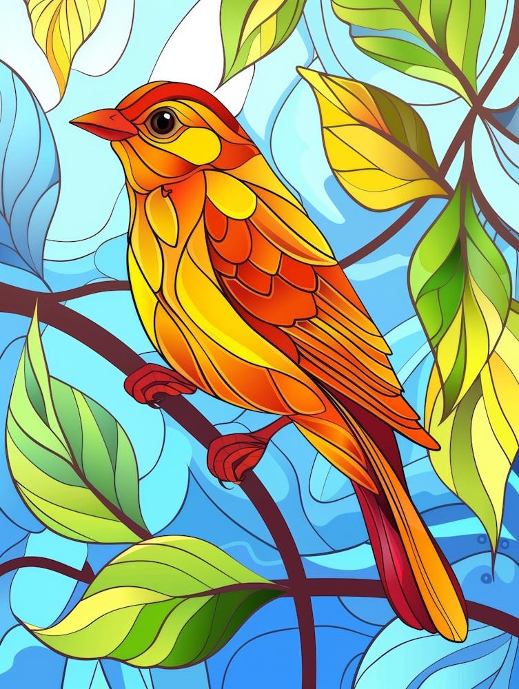Stained Glass Bird