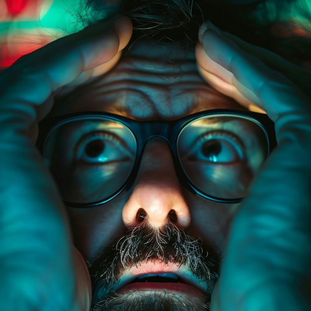 Sleepy Man With Glasses