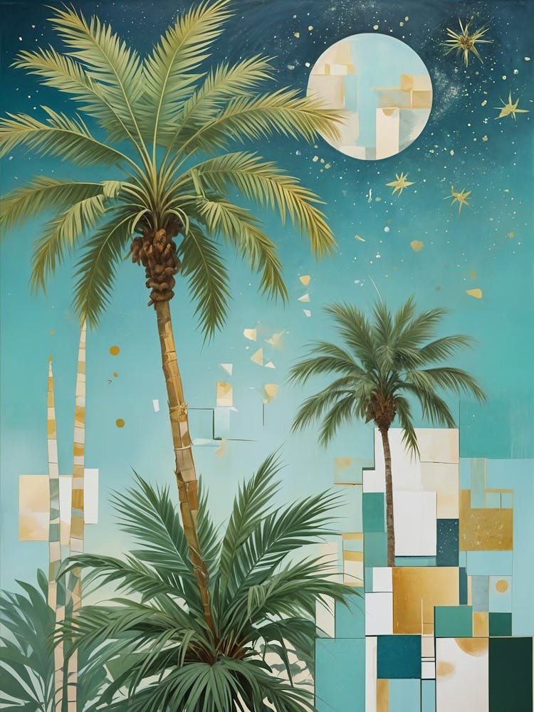 Palm Trees At Night no1