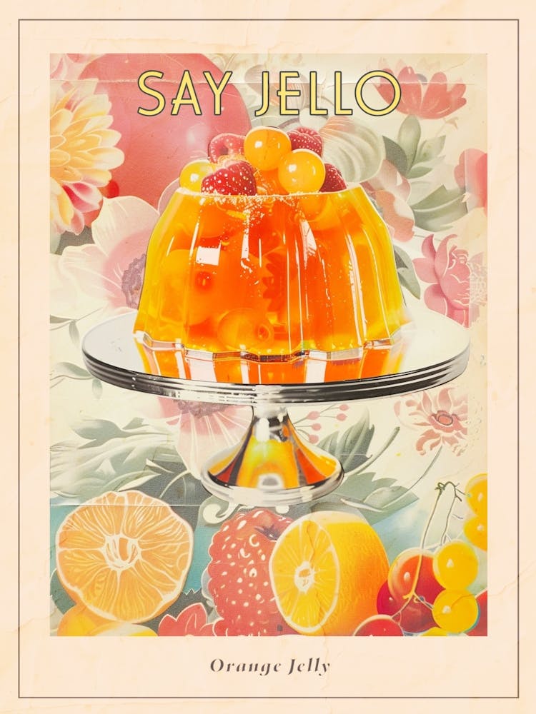 Orange Jelly Retro Collage 4 Poster