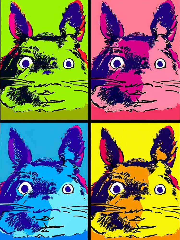 Totoro Cat Warhol Pop Art