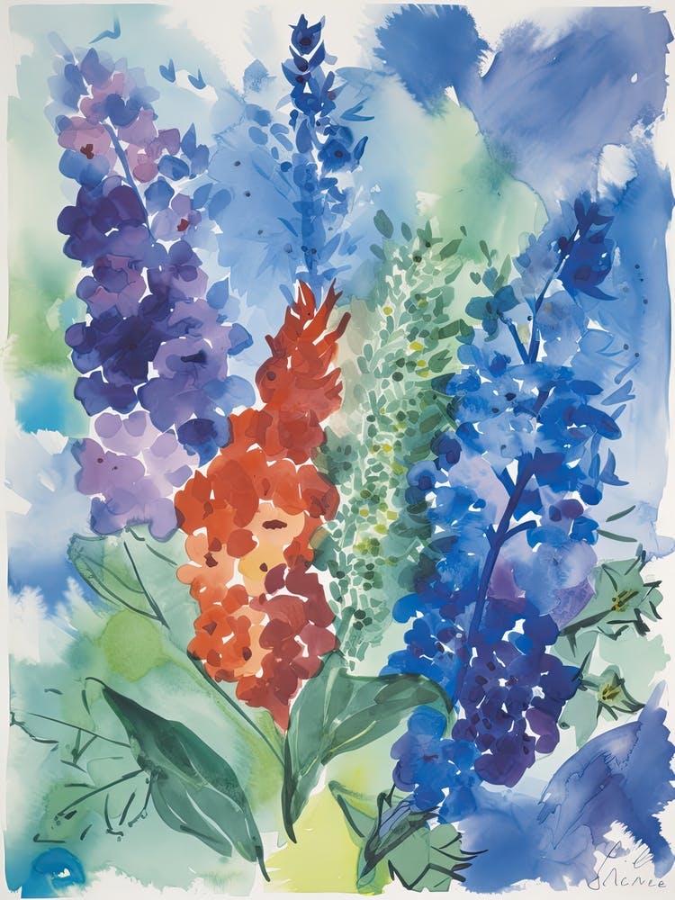 Delphinium Flower Illustration 2