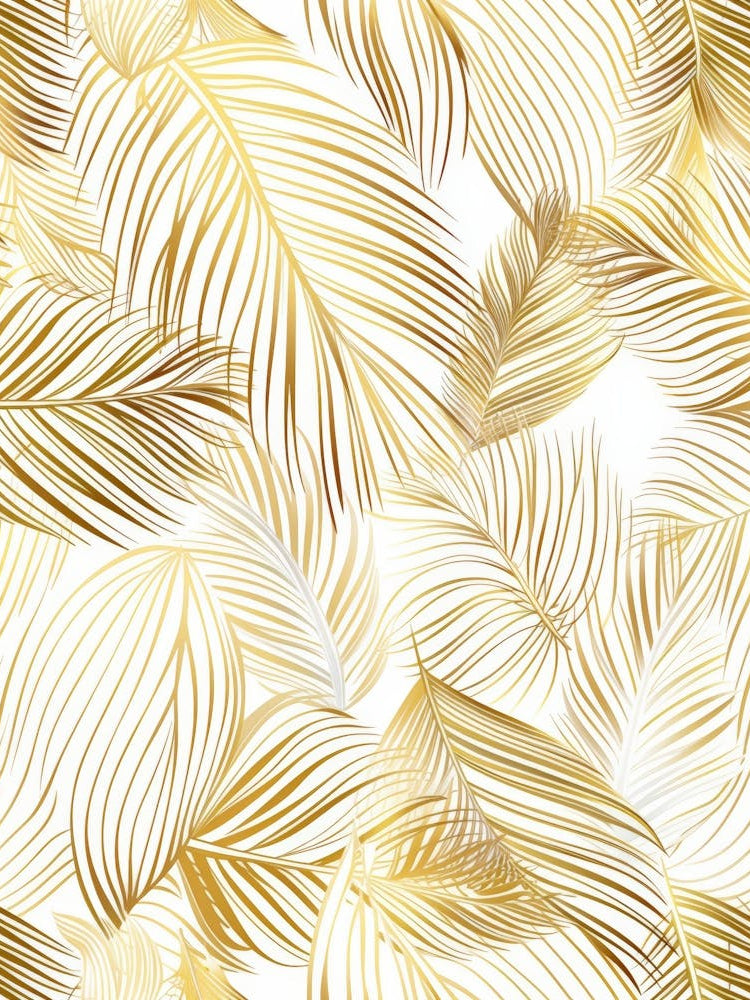 Gold Palm Leaves Seamless Pattern 2