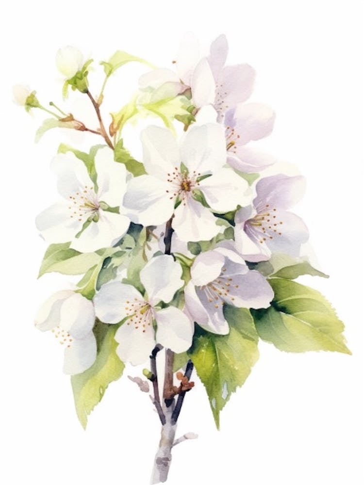 Beehive With Cherry Blossom Watercolour Illustration 4