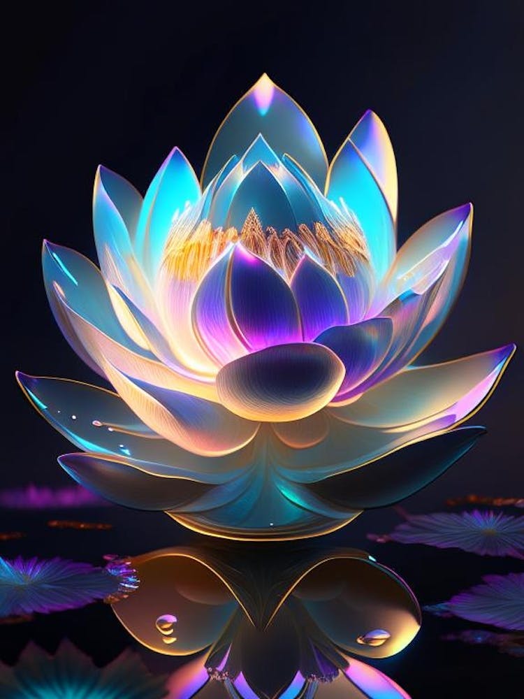Giant Lotus Holographic 4