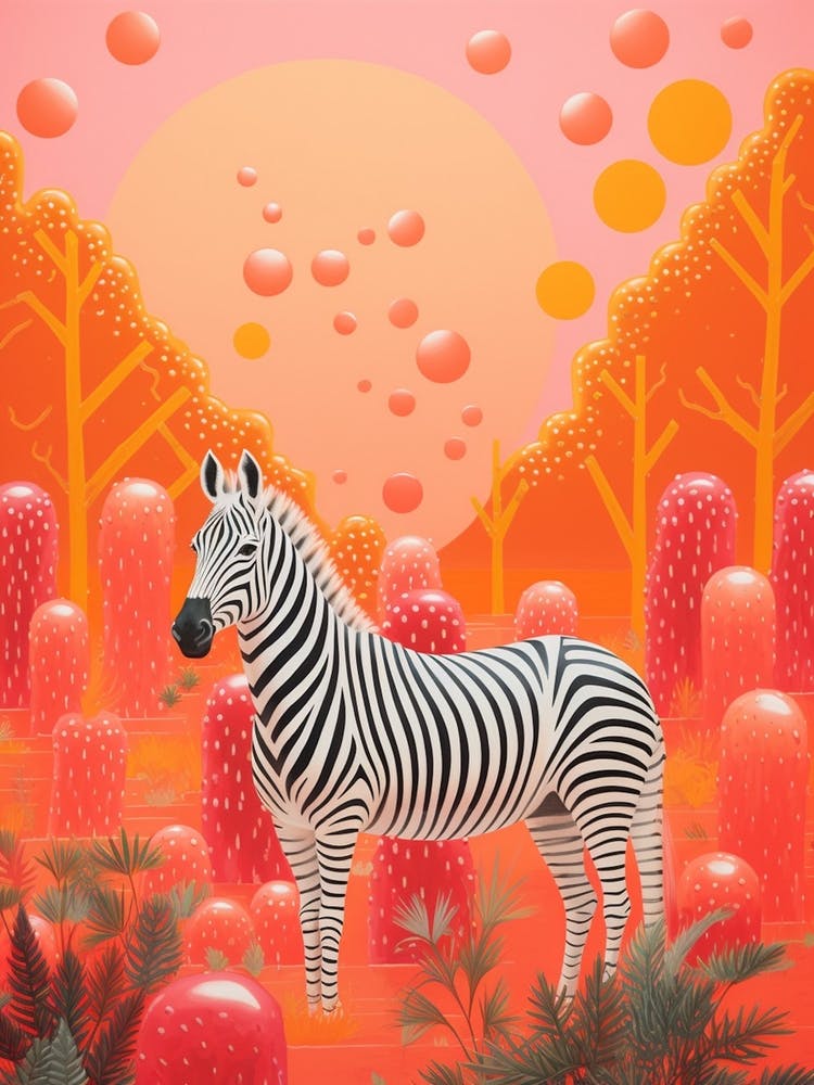 Zebra In The Trees & Sunset