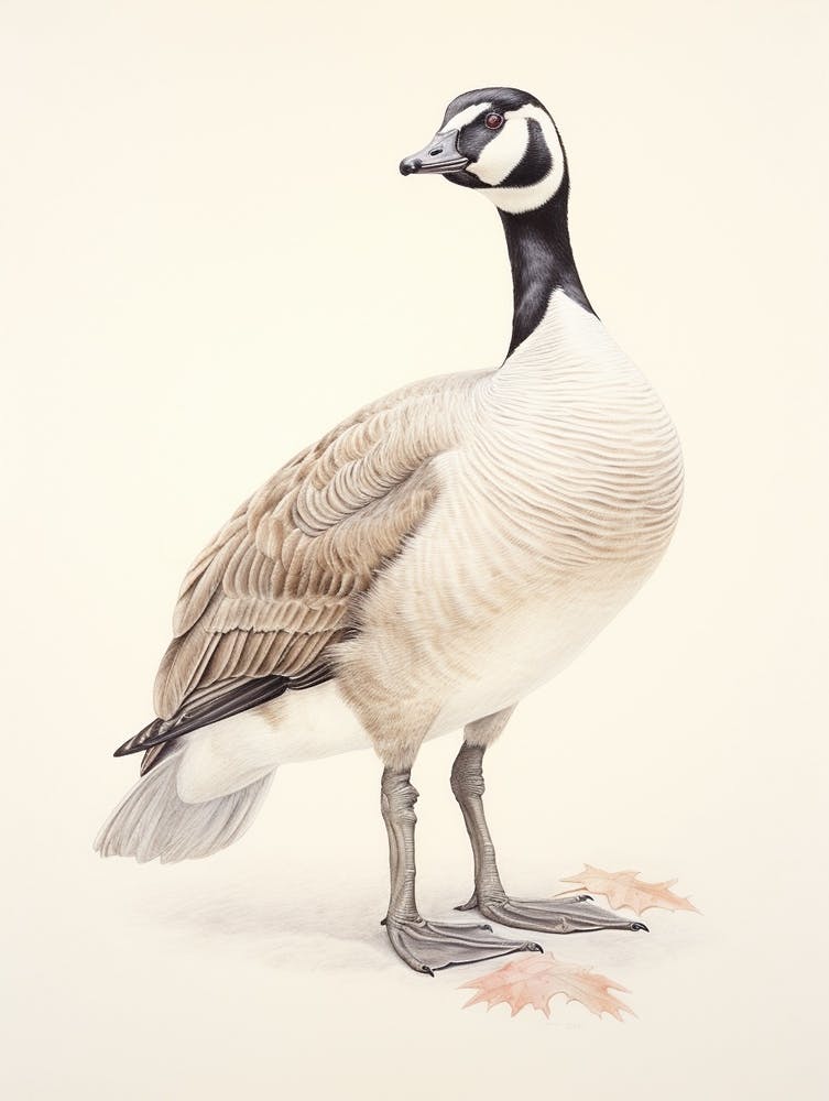 Vintage Bird Drawing Canada Goose 2