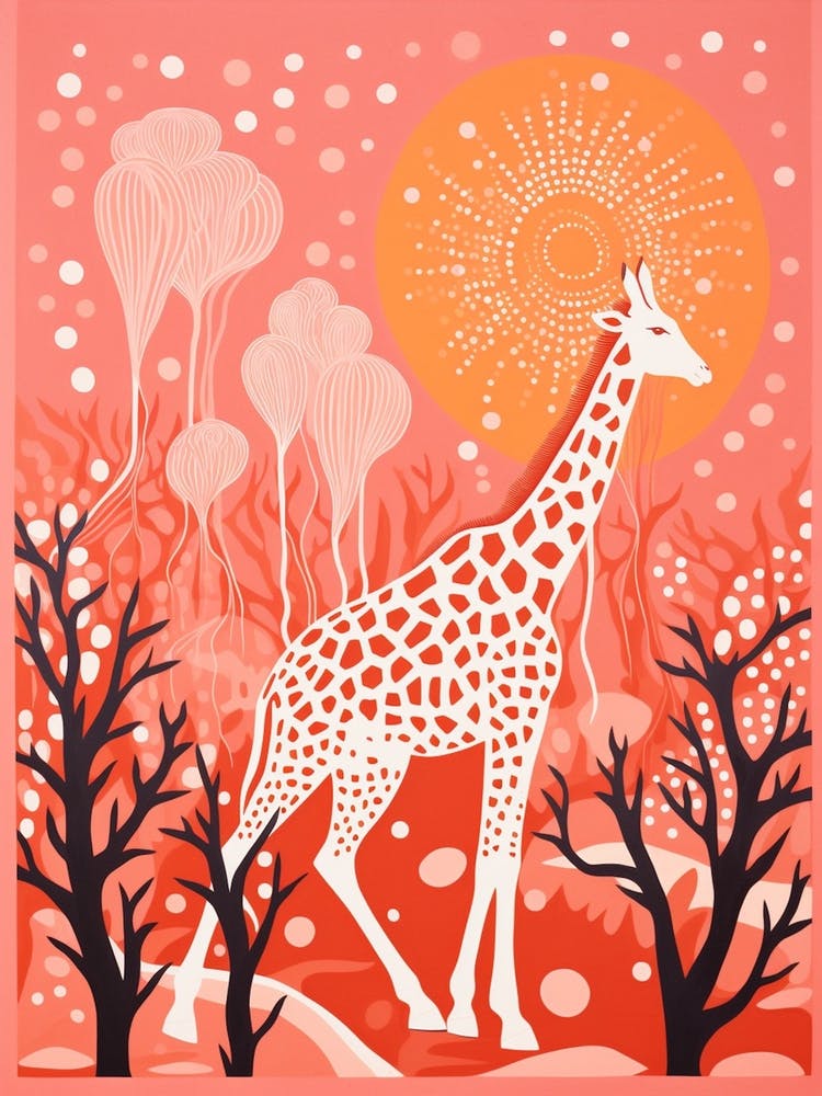 Abstract Giraffe Sun Pattern