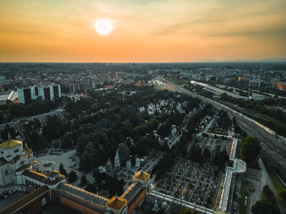 Milan Italy Art Poster Sunset  1