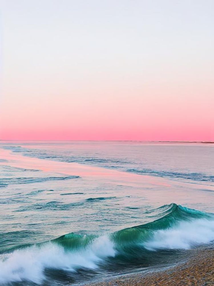 Kennebunk Beach, Maine Pink Photography 1