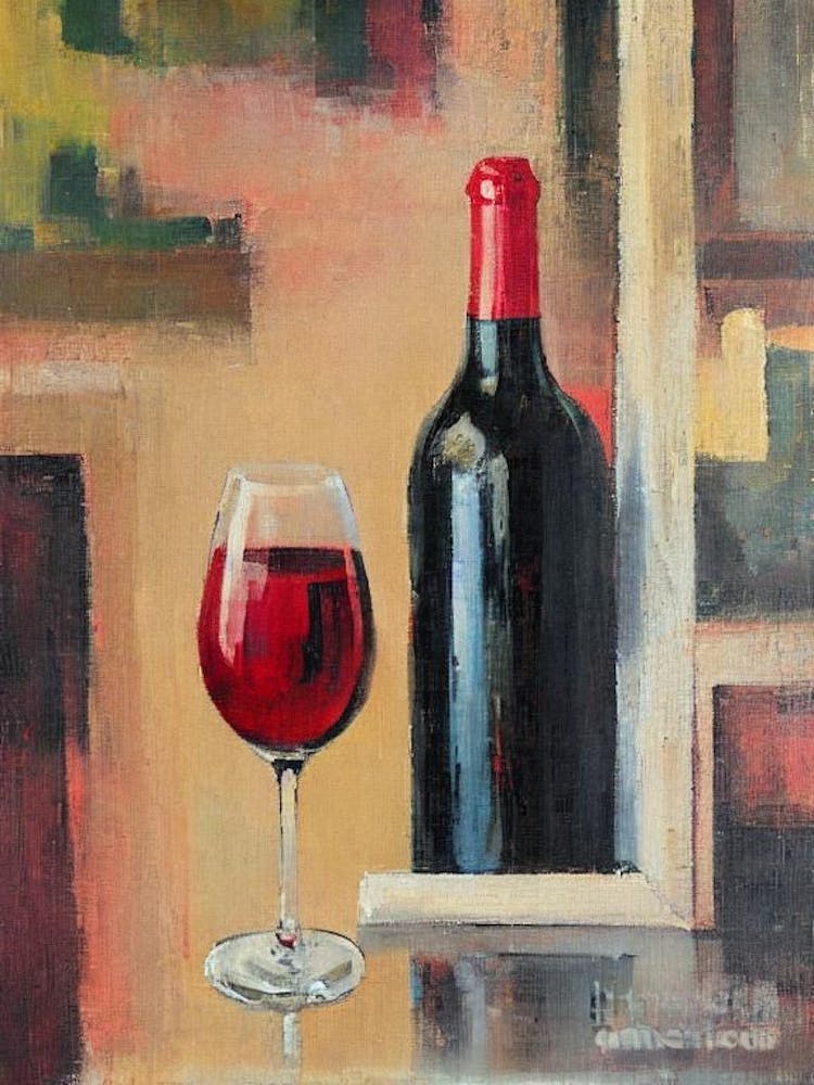 Sangiovese Rosé Oil Painting Cocktail Poster