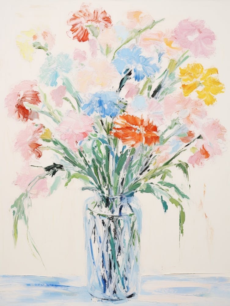 Blumen Gemälde Fauvistischer Stil Nelke 2