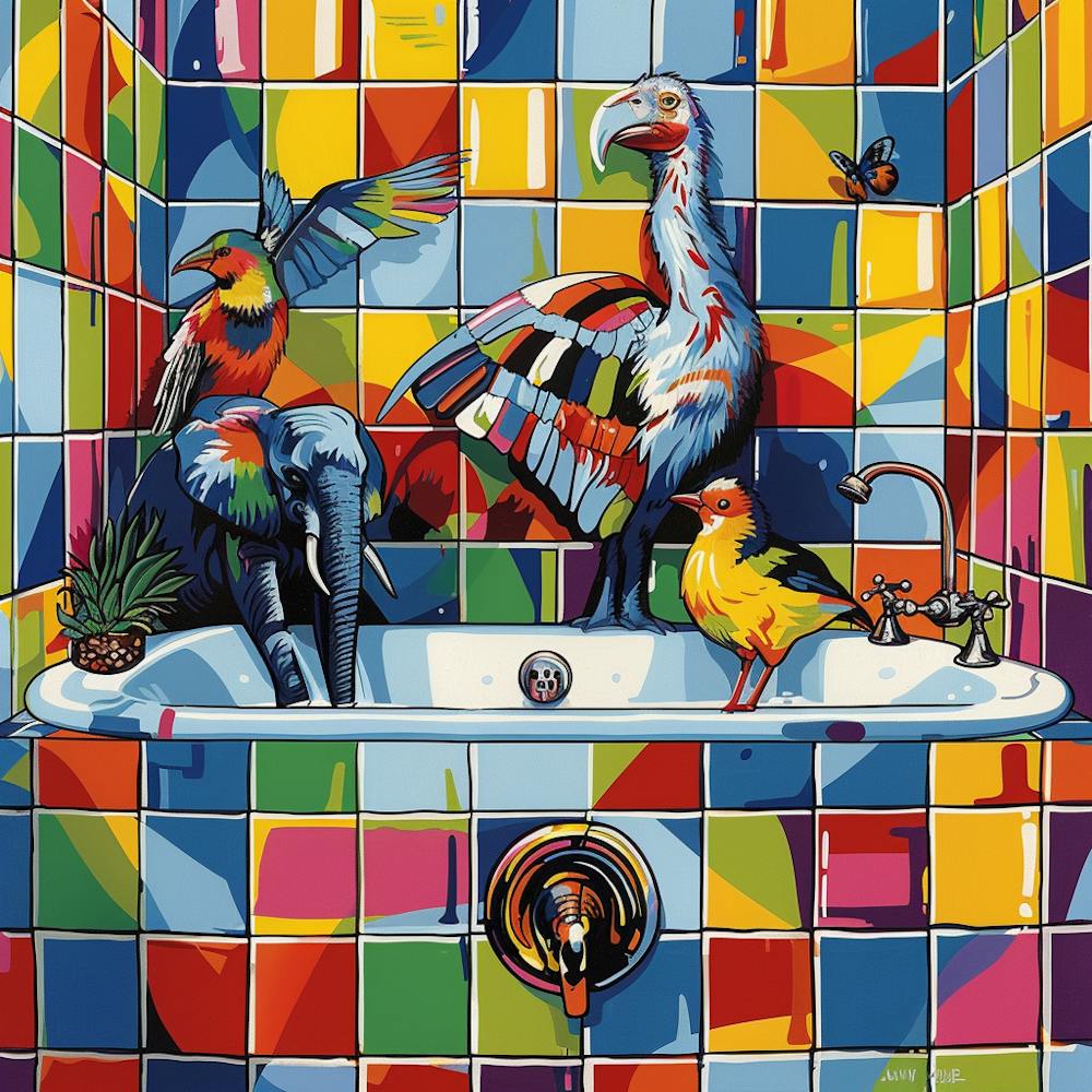 Birds In The Bath