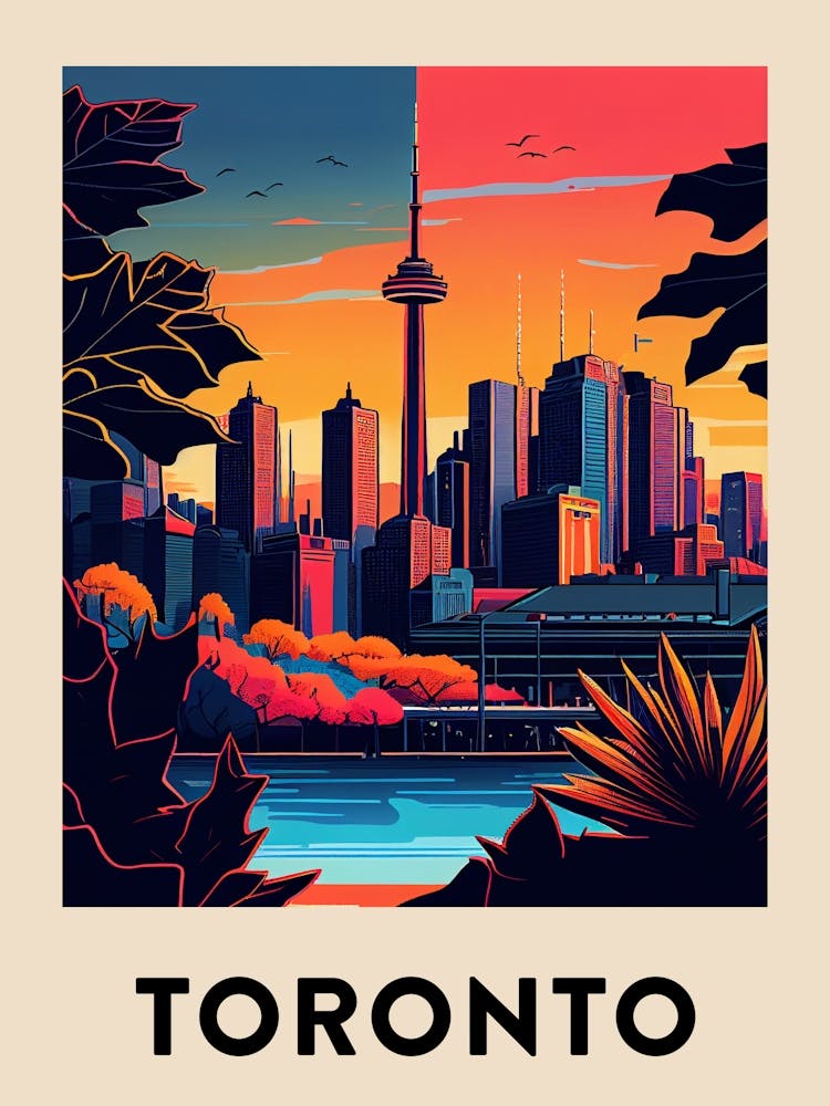 Toronto 4 Vintage Travel Poster