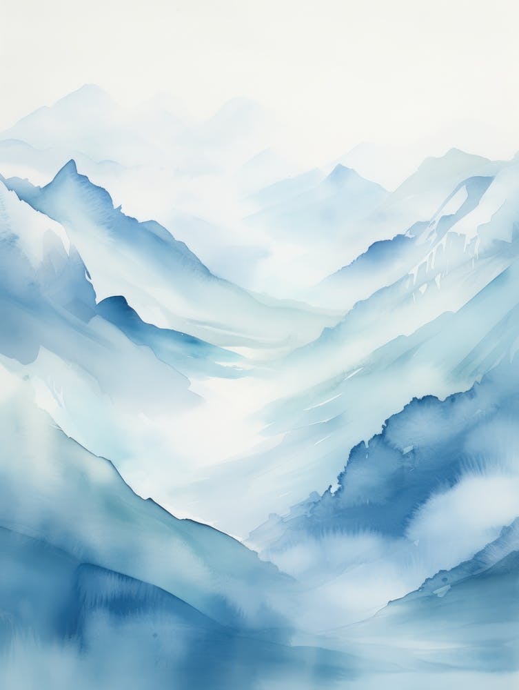 Watercolor Of Mountains 8