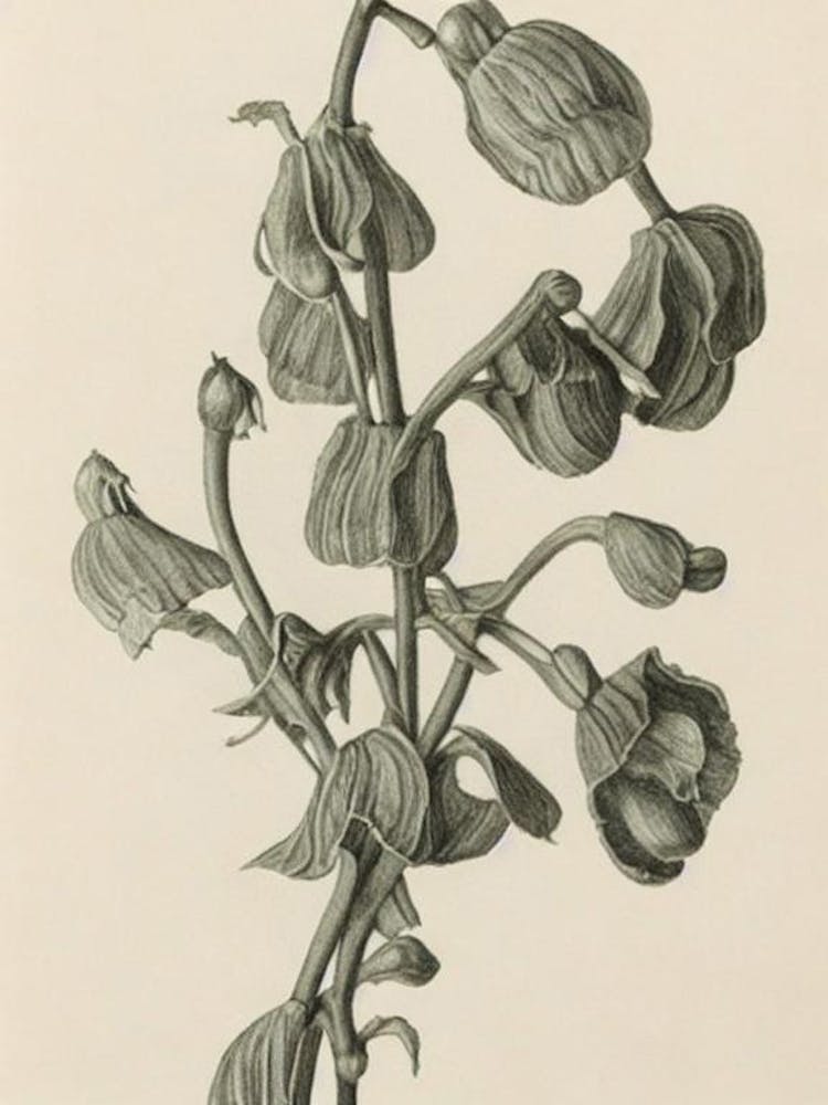Sweet Pea Vintage Botanical Flower