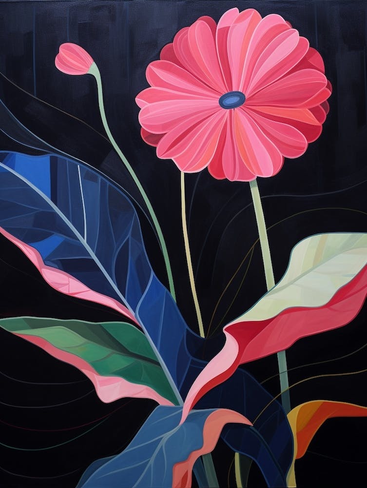 Gerbera 2 Hilma Af Klint Inspirierte Blumenillustration