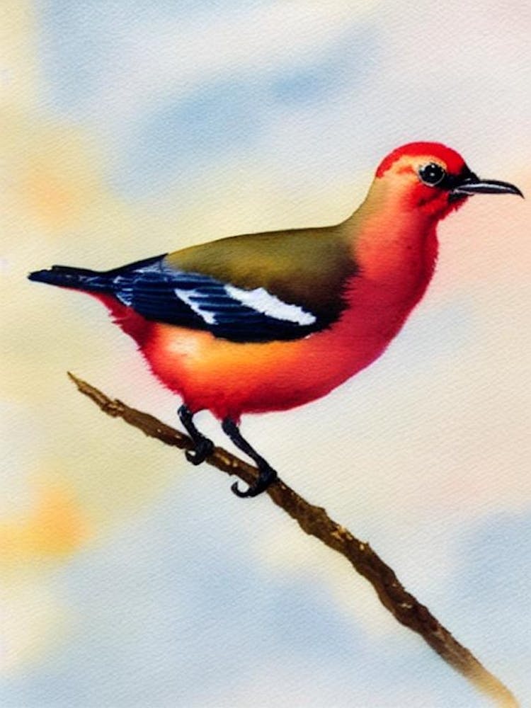 Baldpate Watercolour Bird