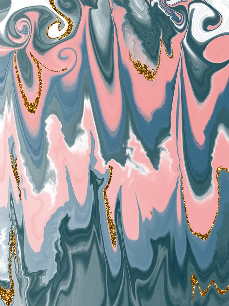 Pink And Gold Abstract Painting