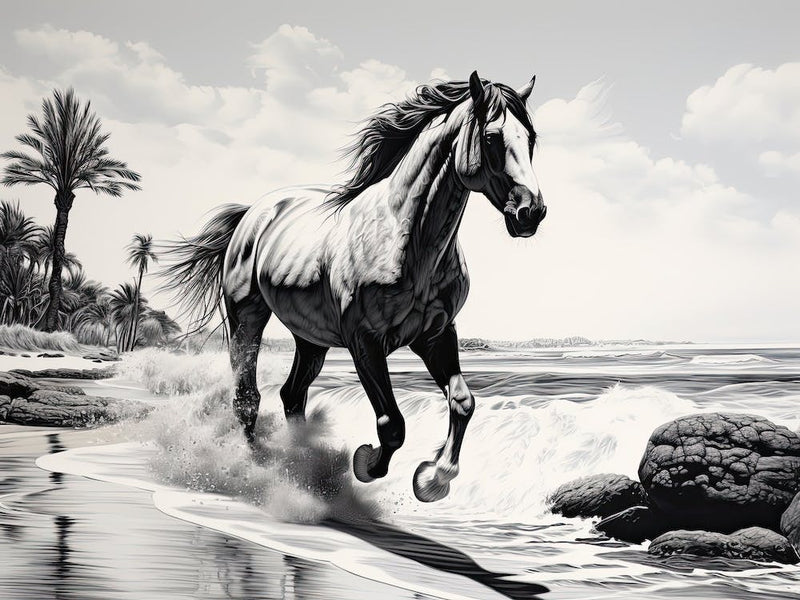 A Horse Oil Painting In Eagle Beach, Aruba, Landscape 2
