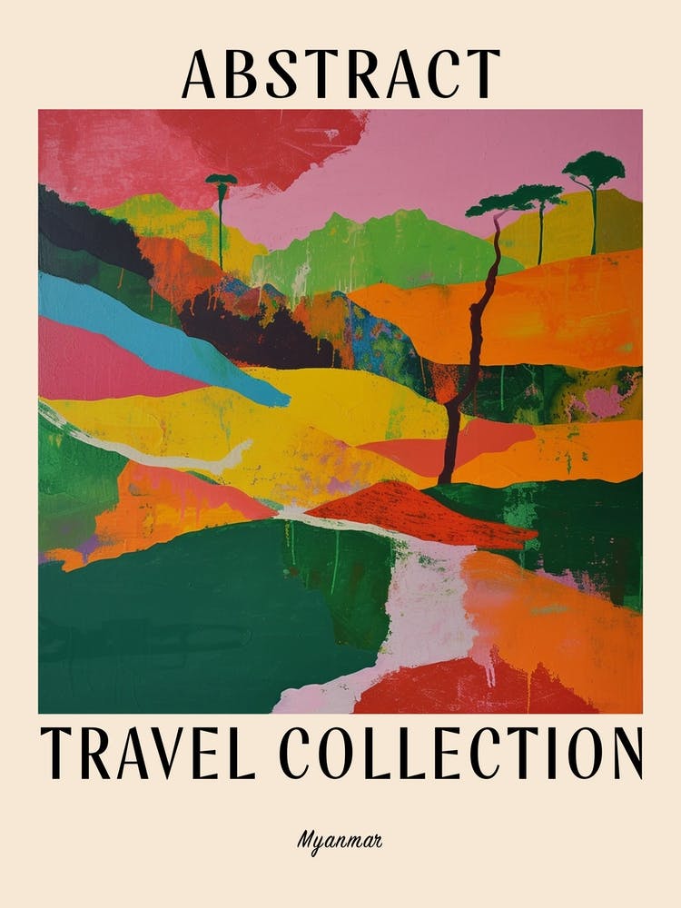 Abstract Travel Collection Poster Myanmar 3