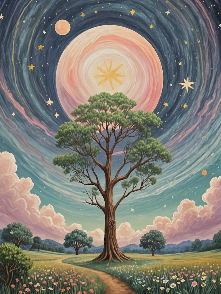Tree Under A Starry Sky