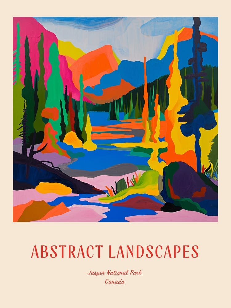Colourful Abstract Jasper National Park Canada 2 Poster