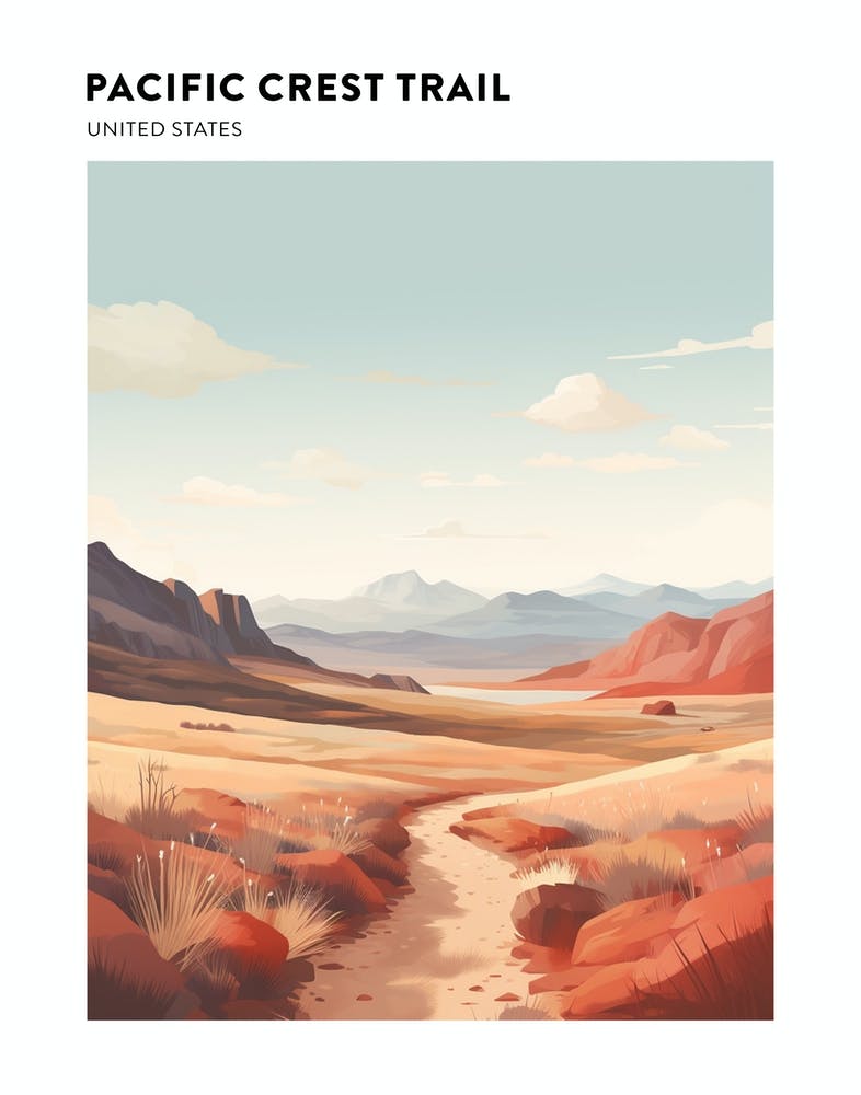 Pacific Crest Trail Usa 1 Hiking Trail Landscape Poster