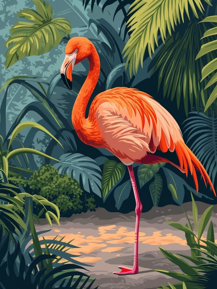 Greater Flamingo Galapagos Islands Ecuador Tropical Illustration 3