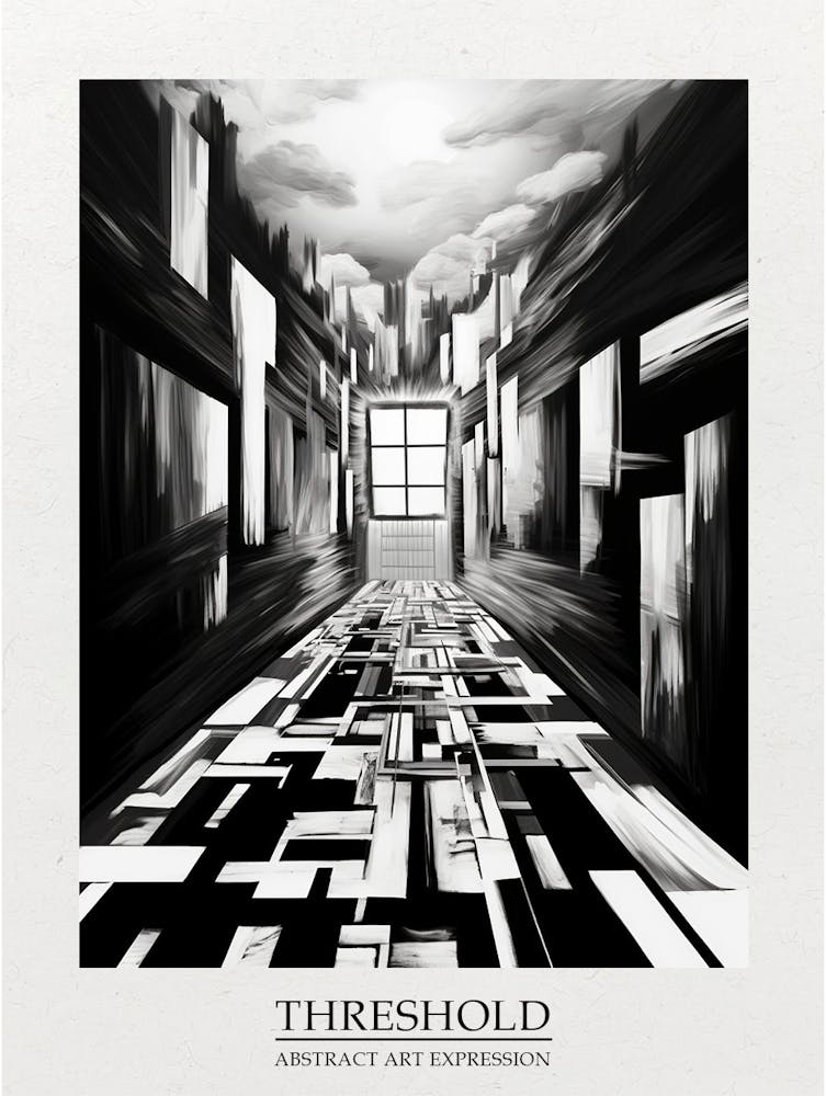 Threshold Abstract Black And White 4 Poster