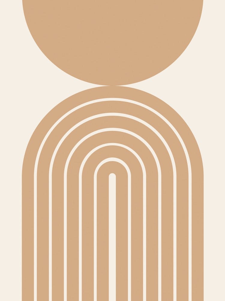 Abstract Rainbow Circle Orange Line