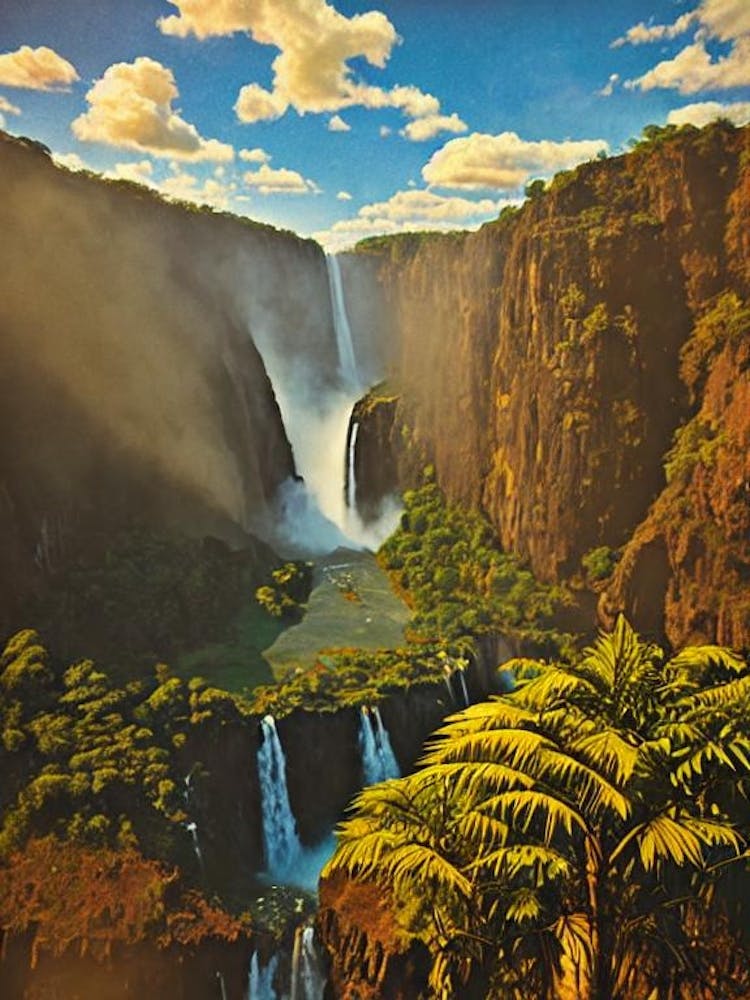 Victoria Falls National Park 2 Zimbabwe Vintage Poster