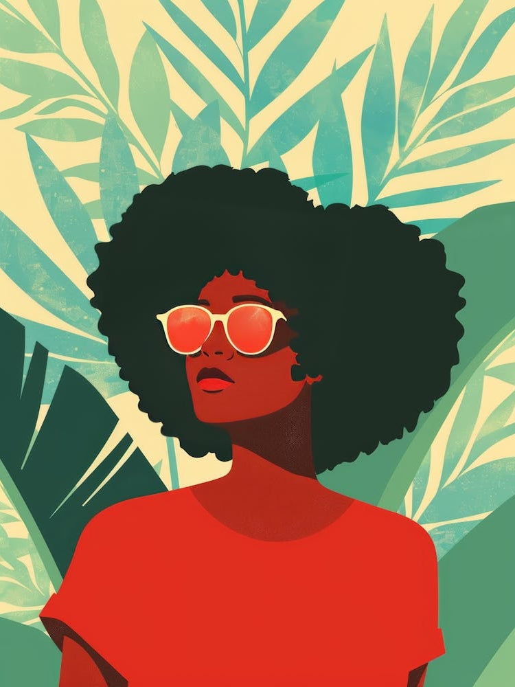 Afro Girl With Sunglasses 1