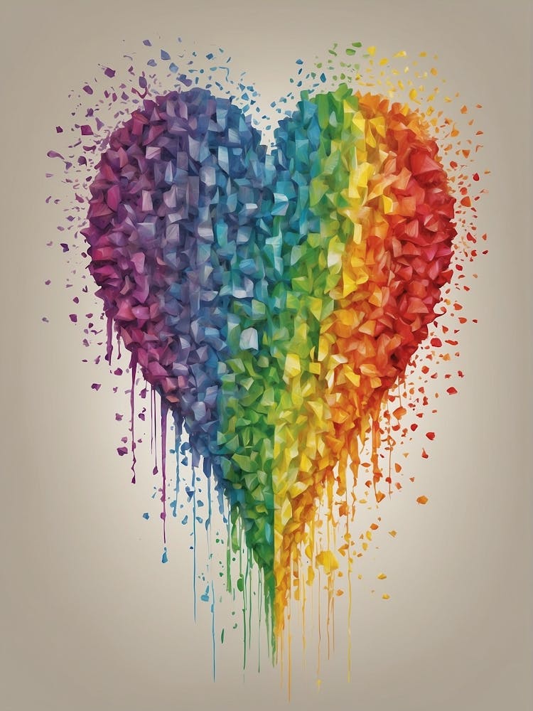 Rainbow Heart Canvas Art