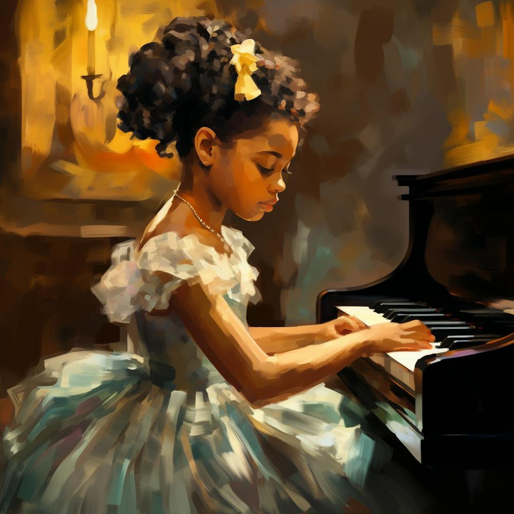 Little Black Girl Playing Piano