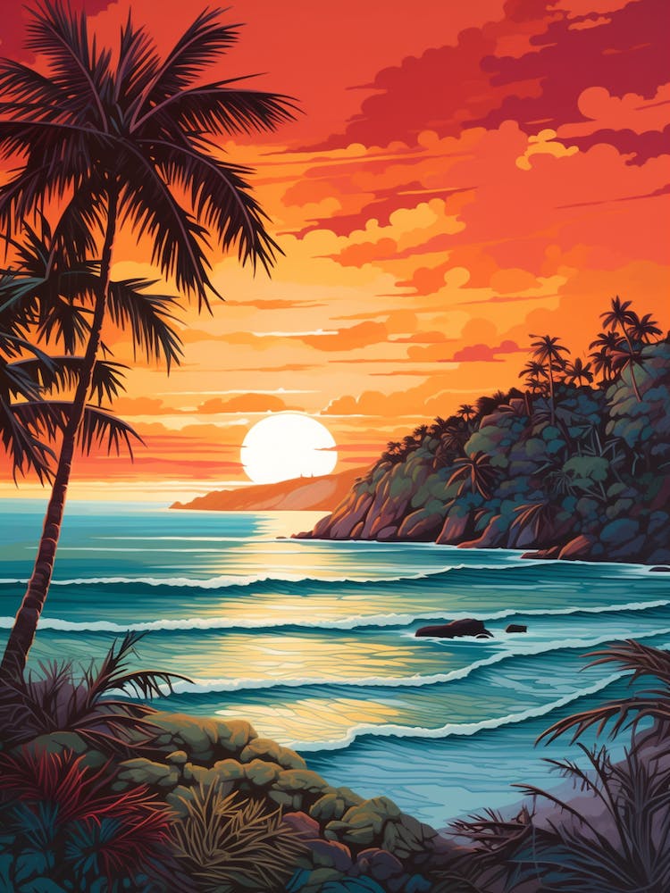 Sunkissed Painting Of Coral Bay Beach Australia 3