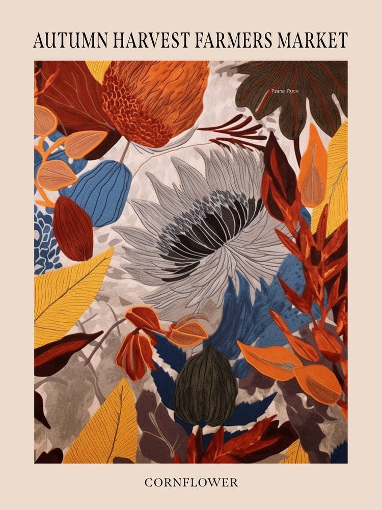 Fall Botanicals Cornflower 1 Poster