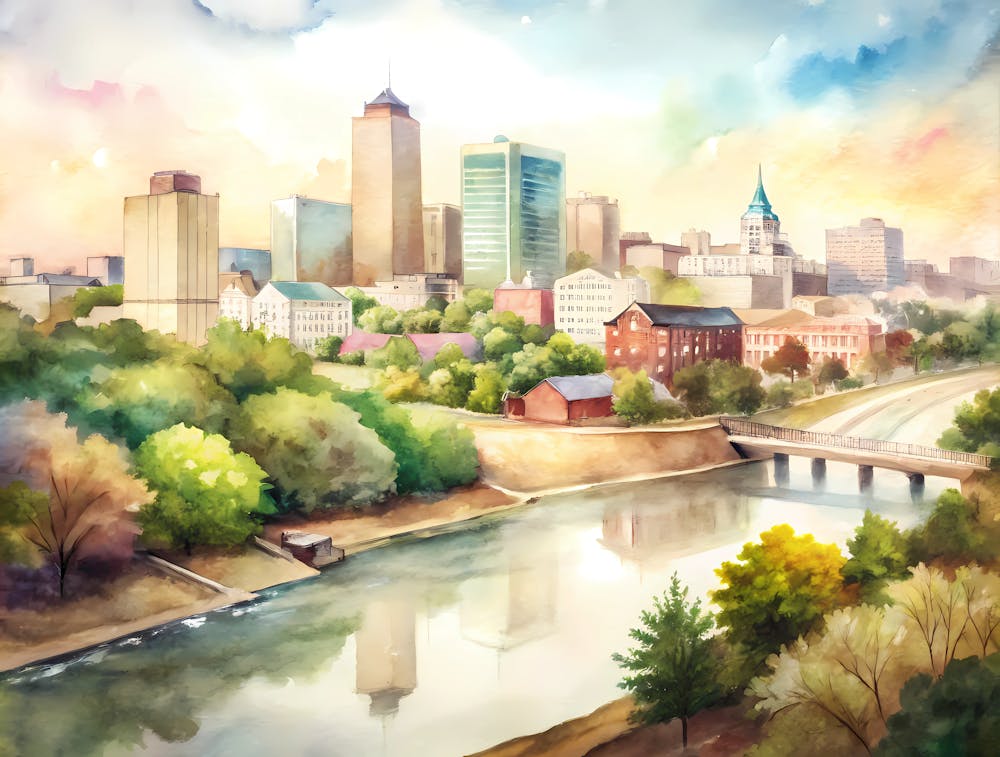 Little Rock Arkansas A Vintage Illustration