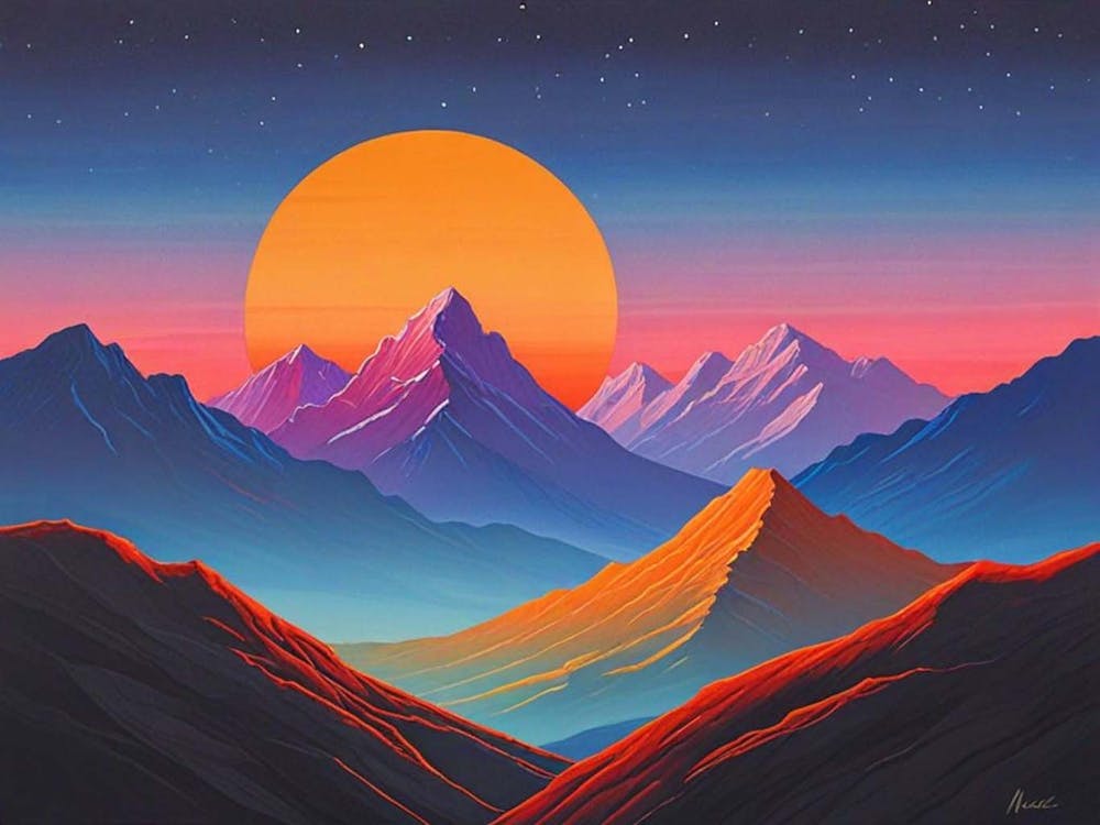 Sunset In The Mountains
