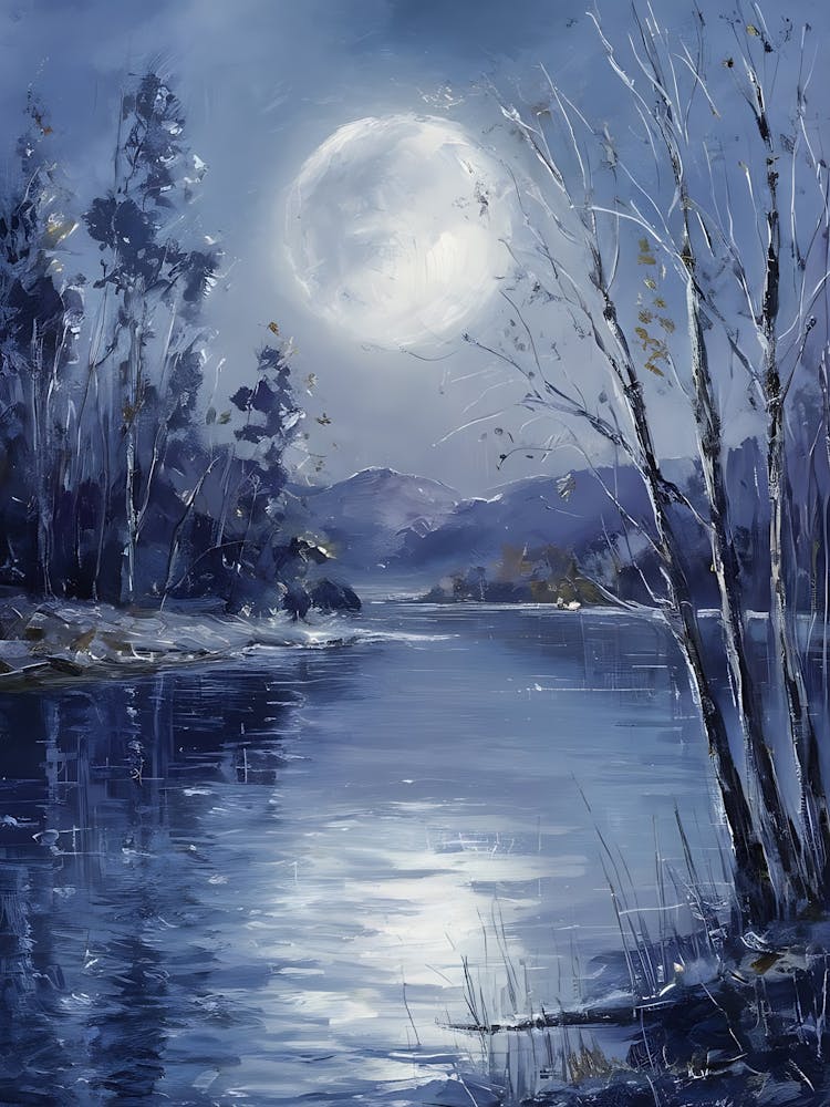 Moonlight Over Lake 3
