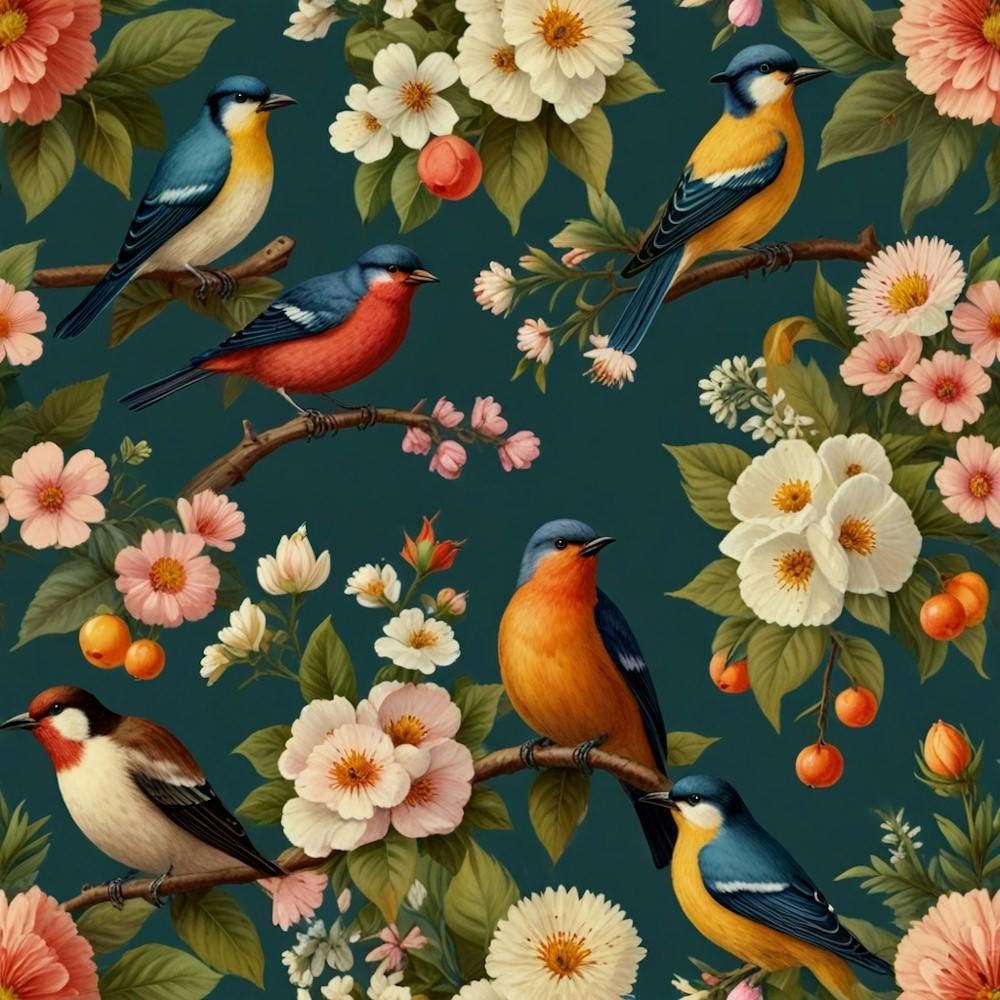 Vögel und Blumen 1